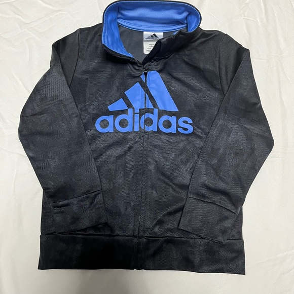 Toddler Adidas Black Tracksuit with Blue Highlights size 4T - Picture 3 of 6